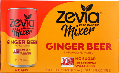 ZEVIA: Mixer Ginger Beer 0 Calorie 6 pk, 45 oz