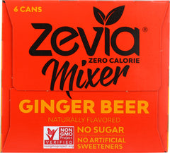 ZEVIA: Mixer Ginger Beer 0 Calorie 6 pk, 45 oz