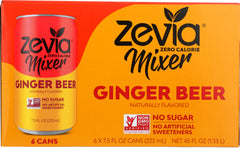 ZEVIA: Mixer Ginger Beer 0 Calorie 6 pk, 45 oz