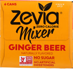 ZEVIA: Mixer Ginger Beer 0 Calorie 6 pk, 45 oz