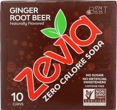 ZEVIA: Soda Ginger Root Beer 10 pk, 120 oz