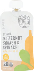 SERENITY KIDS: Food Baby Butternut Squash Spinach Organic, 3.5 oz