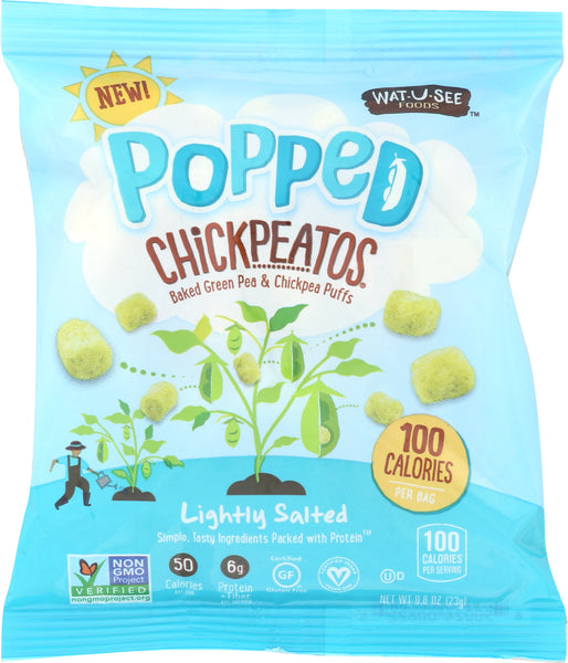 WATUSEE FOODS: Popped Chickpeatos Lightly Salted, 0.8 oz