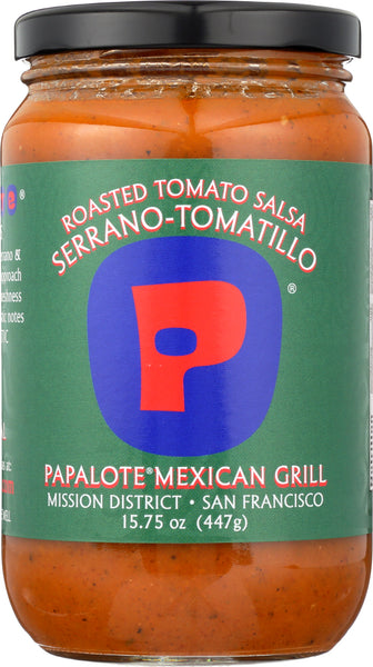 PAPALOTE SALSA: Salsa Roasted Tomato Serrano Tomatillo, 15.75 oz