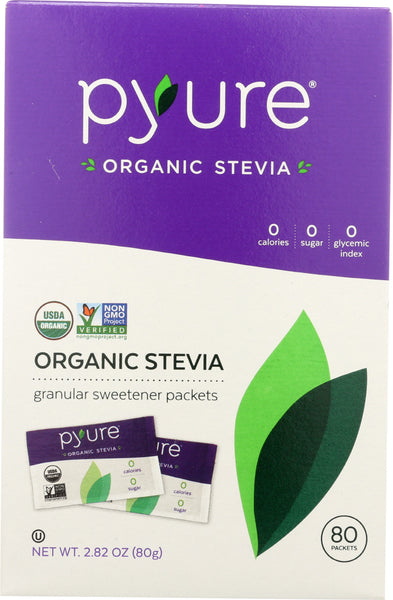 PYURE: Organic Stevia Sweetener Packets 80 Count, 2.82 oz