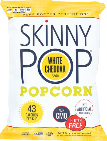 SKINNY POP: White Cheddar Flavor Popcorn, 4.4 oz