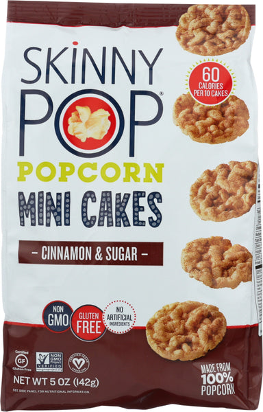 SKINNY POP: Popcorn Mini Cake Cinnamon & Sugar, 5 oz