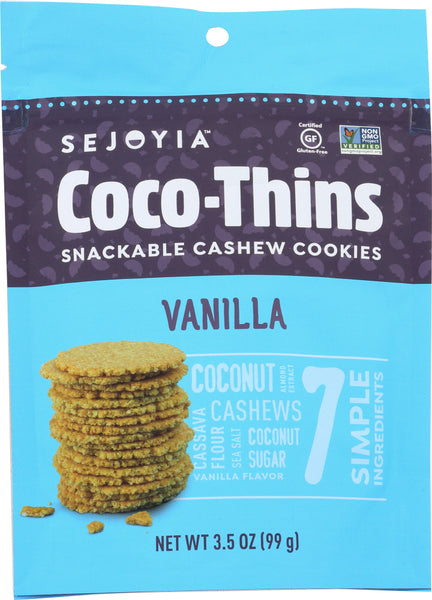 SEJOYIA: Coco-Thins Cashew Cookies, 3.5 oz