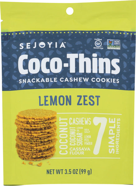 SEJOYIA: Cookie Coco-Thins Lemon Zest, 3.5 oz