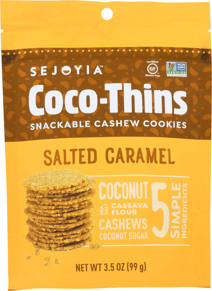 SEJOYIA: Cookie Coco-Thins Salted Caramel, 3.5 oz