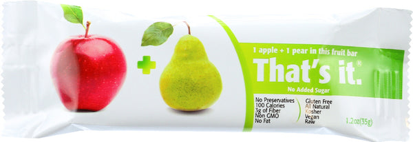 THAT'S IT: Apple & Pear Nutrition Bar, No Sugar Added, 1.2 oz