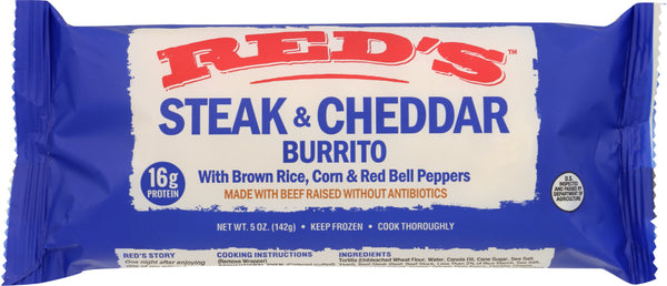 RED'S: Natural Foods Steak & Cheese Burrito, 5 oz