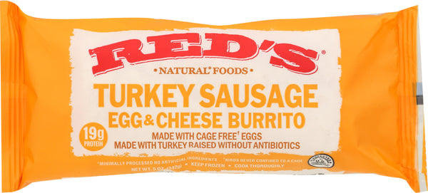 RED'S: Turkey Sausage Egg and Three Cheese Burrito, 5 oz