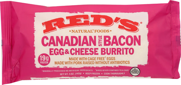 RED'S: Canadian Bacon Egg and Cheese Burrito, 5 oz