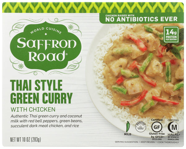 SAFFRON ROAD: Thai Style Green Curry Chicken, 10 oz