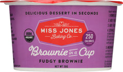MISS JONES BAKING CO: Brownie in a Cup Fudgy Brownie, 1.34 oz