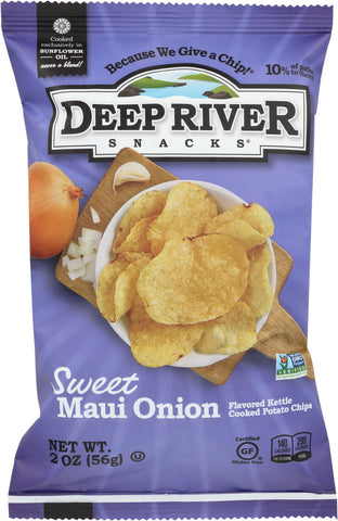 DEEP RIVER: Kettle Cooked Potato Chips Sweet Maui Onion, 2 oz