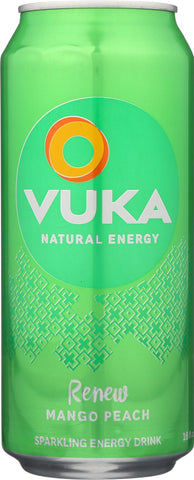 VUKA: Energy Drink Renew Mango Peach, 16 oz