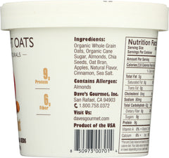 DAVES GOURMET: Oats in Cup Apple Nut, 2.1 oz