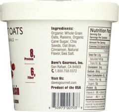DAVES GOURMET: Oats in Cup Cinnamon Raisin, 2.1 oz