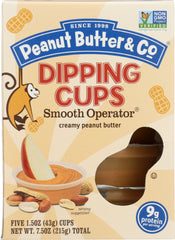 PEANUT BUTTER & CO: Peanut Butter Smooth Dipping Cups 5 Count, 1.5 oz