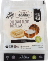 THE REAL COCONUT: 12 Coconut Flour Tortillas, 7.6 oz