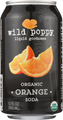 WILD POPPY: Organic Orange Soda 4x12oz, 48 oz