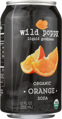 WILD POPPY: Organic Orange Soda 4x12oz, 48 oz