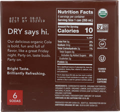 DRY SODA: Zero Sugar Soda Cola 6-12 fl oz, 72 fl oz