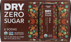 DRY SODA: Zero Sugar Soda Cola 6-12 fl oz, 72 fl oz