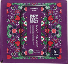 DRY SODA: Zero Sugar Soda Mountain Berry 6-12 fl oz, 72 fl oz