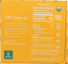 DRY SODA: Zero Sugar Soda Island Fruit 6-12 fl oz, 72 fl oz