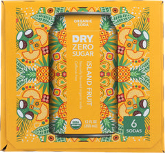 DRY SODA: Zero Sugar Soda Island Fruit 6-12 fl oz, 72 fl oz