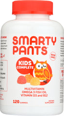 SMARTYPANTS: All-in-One Gummy Multi-Vitamins Plus Omega-3 and Vitamin D for Kids, 120 Gummies