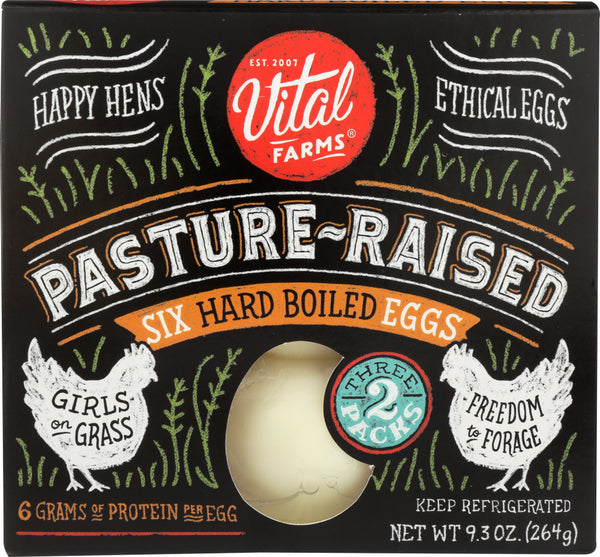 VITAL FARMS: Egg Hard Boiled Pasture, 6 pc