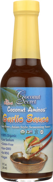 COCONUT SECRET: The Original Coconut Aminos Sauce Garlic, 10 oz