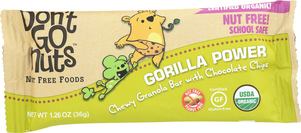 DONT GO NUTS: Organic Bar Snack Gorilla Power, 36 gm