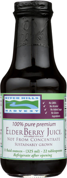 RIVER HILLS HARVEST: Pure ElderBerry Juice, 11 oz