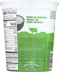GREEN MOUNTAIN CREAMERY: 5% Milkfat Plain Greek Yogurt, 32 oz