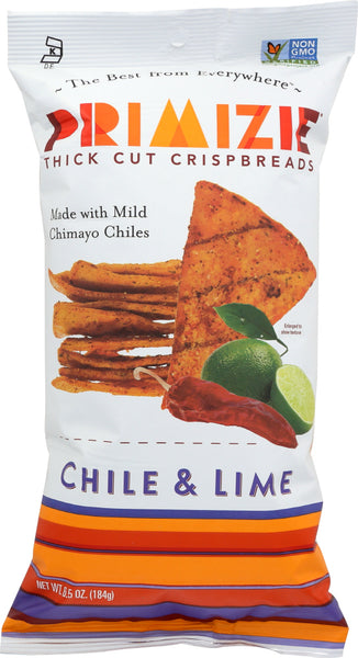 PRIMIZIE SNACKS: Crispbreads Thick Cut Mexican Chimayo Chile & Lime, 6.5 oz