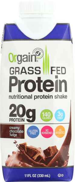 ORGAIN: Whey Protein Shake Chocolate Fudge, 11 oz