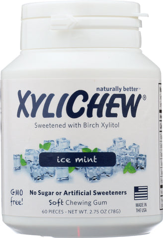 XYLICHEW: Sugar Free Chewing Gum Ice Mint Jar, 60 pc