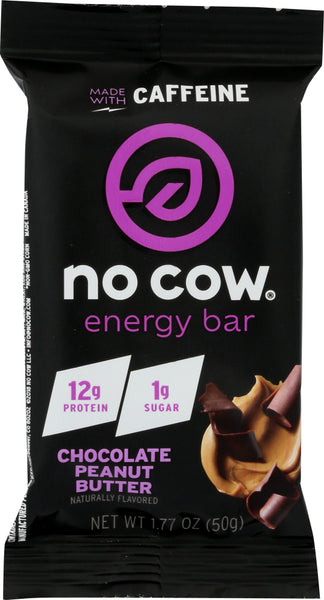 NO COW BAR: Chocolate Peanut Butter Energy Bar, 1.77 oz