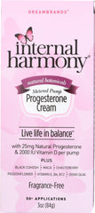 DREAMBRANDS: Internal Harmony for Women Progesterone Cream, 3 oz