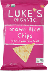 LUKE'S ORGANIC: Brown Rice Chips Himalayan Pink Sea Salt, 5 oz