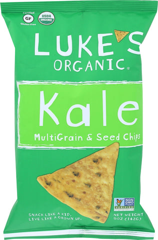 LUKE'S ORGANIC: Multigrain & Seed Chips Kale, 5 oz