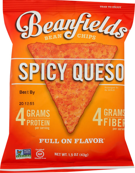 BEANFIELDS: Chip Bean Spicy Queso, 1.5 oz