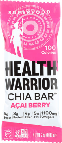 HEALTH WARRIOR: Chia Bar Acai Berry, 0.88 oz