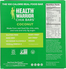HEALTH WARRIOR: Coconut Chia Bar, 4.40 oz
