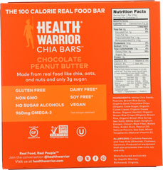 Health Warrior: Chocolate Peanut Butter Chia Bar, 4.40 oz